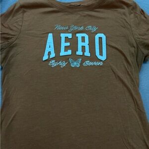 Aeropostale Yellow Tee with White Text